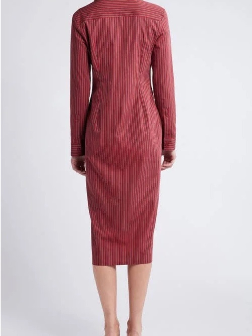 Faithfull The Brand Women's En Vau Stripe Long Sleeve Cotton Blend Shirtdress - Picture 4 of 8